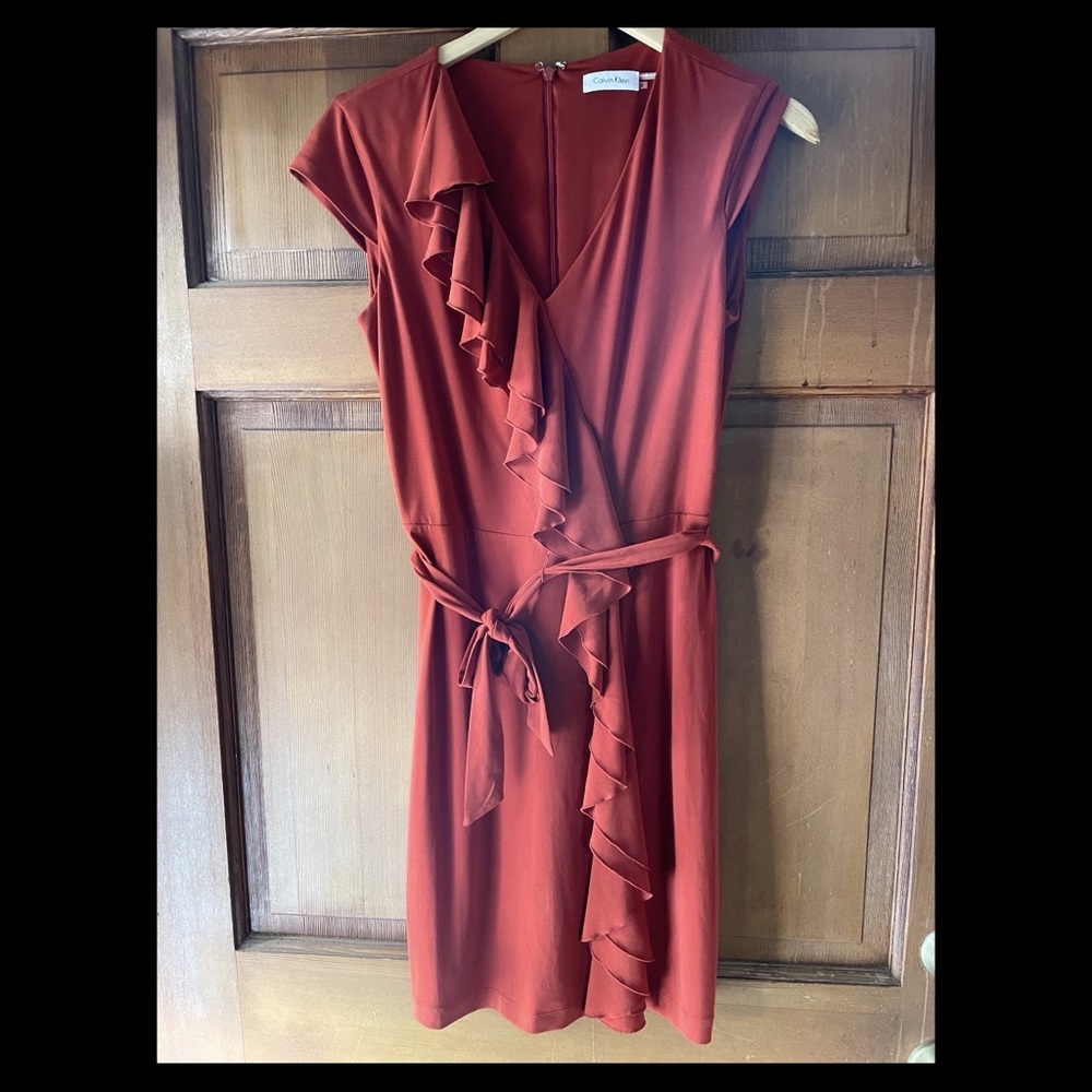 Calvin Klein Cascading Ruffle Dress